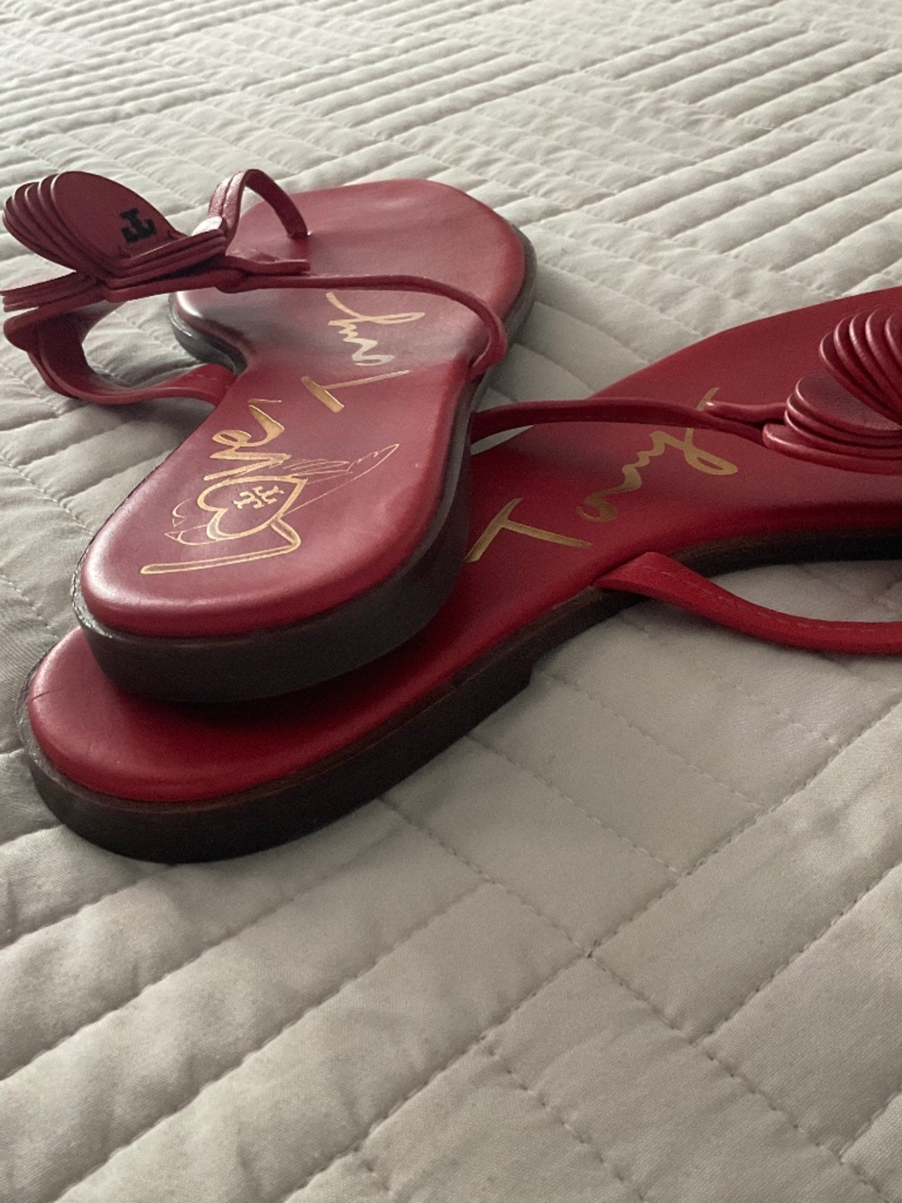 Tory Burch Heart Red Thong Sandal - Picture 3 of 4